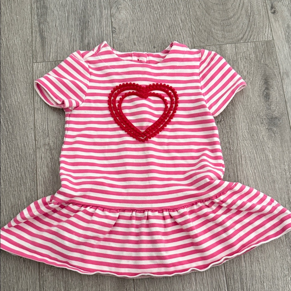 Gymboree Cotton Pink and White Striped Dress /Top sz 18-24 like new